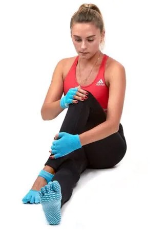 Носки противоскользящие для занятий йогой и перчатки противоскользящие для занятий йогой