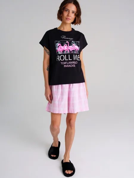 Комплект фуфайка трикотажная футболка шорты пижама фланелевые классического пояс брюки