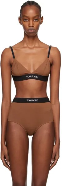 Коричневый бюстгальтер с треугольными чашками Tom Ford