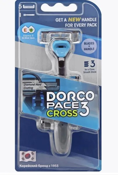 DORCO PACE3 CROSS (станок+5'S) система с 3лезвиями (Ю.Корея)