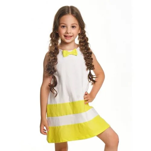 Платье Mini Maxi, хлопок, размер 92, белый, желтый