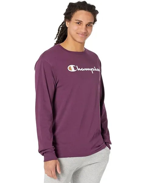 Футболка Champion Classic Graphic Big Logo Long Sleeve, цвет Plum Port