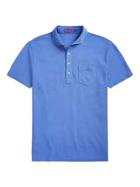 Рубашка поло из пике приталенного кроя на заказ Ralph Lauren Purple Label, синий