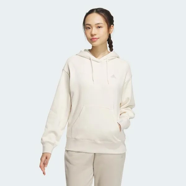 Толстовка Adidas Essentials Plus Small Logo French Terry Hoodie, цвет Wonder White