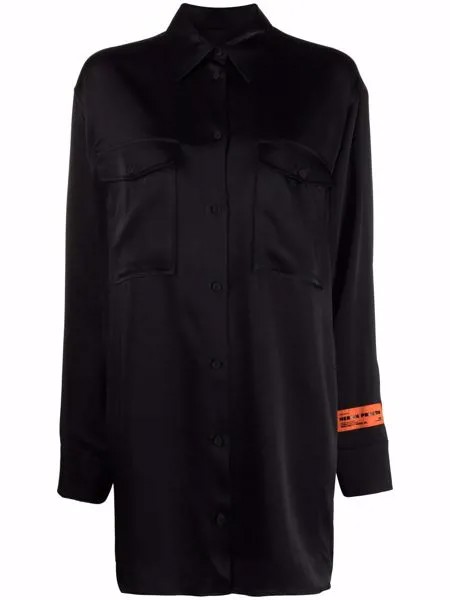 Heron Preston рубашка оверсайз с нашивкой-логотипом
