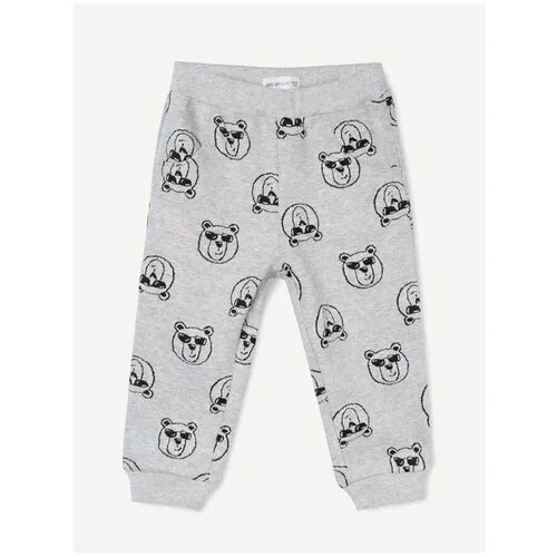 Серые спортивные брюки Jogger с принтом для мальчика Gloria Jeans, размер 3-4г/104
