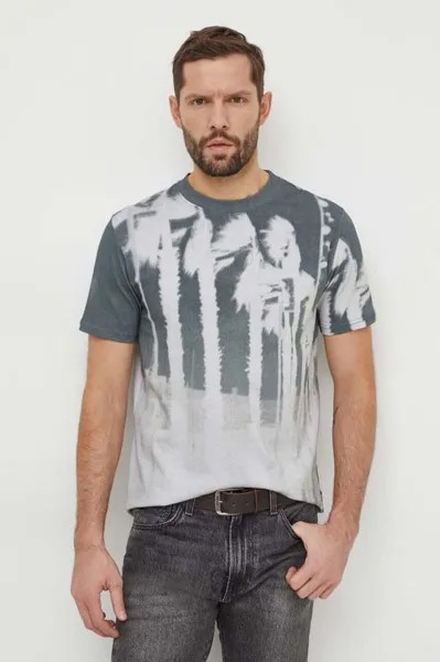 Футболка LEO из хлопка Desigual, зеленый