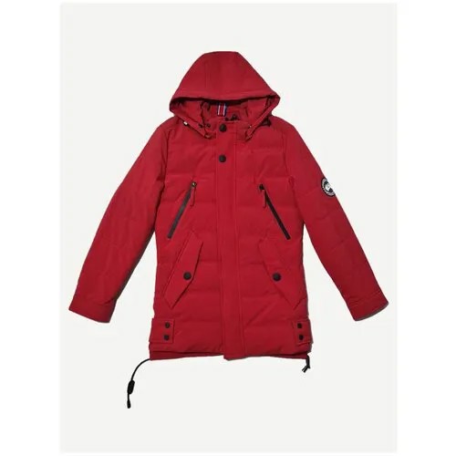 Джинсовая куртка, размер 146, красный