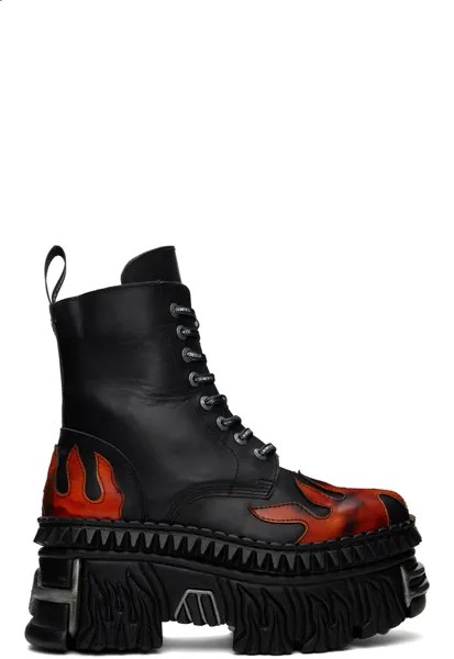Черные боевые ботинки Flame New Rock Edition Vetements, цвет Black/Orange