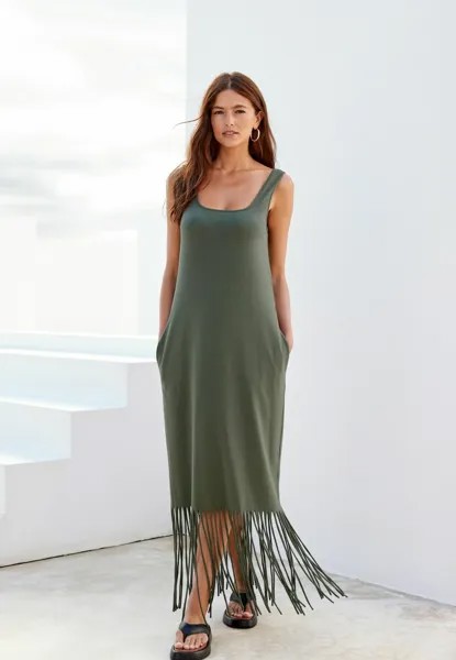 Платье из джерси Fringe Summer Next, цвет khaki green