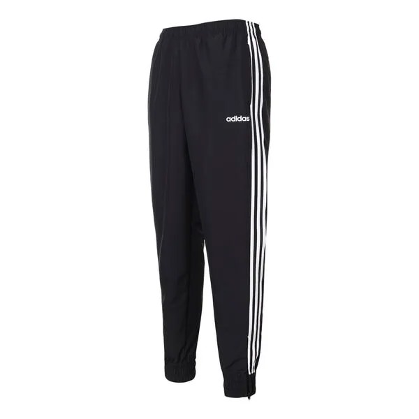 Штаны трикотажные спортивные свободные длинные штаны Adidas, черный