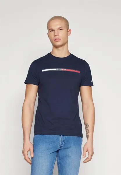 Футболка с принтом Essential Flag Tee Tommy Jeans, цвет dark night navy