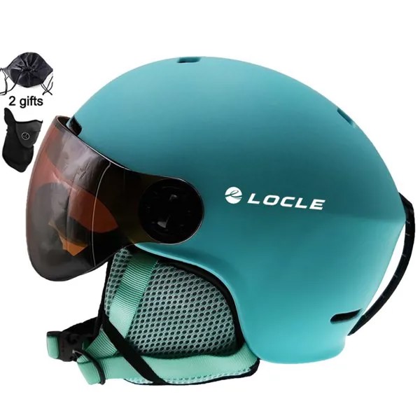 Новинка лыжный шлем очки козырек для мужчин и женщин шлем для сноуборда мотоцикла снегохода скейтборда защитный шлем маска зимний теплый ф...