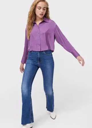 Stradivarius Укороченная Рубашка Из Сатина Multicolor M