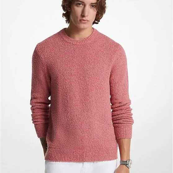 Джемпер Michael Kors Organic Cotton Bouclé, темно-розовый
