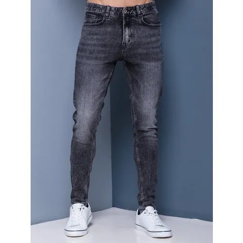 Джинсы зауженные MkJeans, размер 28, черный, серый