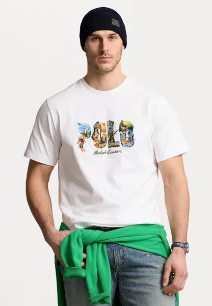 Футболка с принтом Polo Ralph Lauren Big & Tall, белый