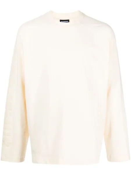 Jacquemus футболка Le t-shirt Typo с длинными рукавами, нейтральный цвет