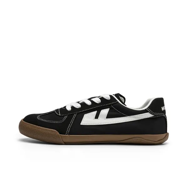 Кроссовки WARRIOR Skateboarding Shoes Unisex Low-top White/Brown, черный/белый