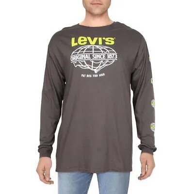 Мужская серая хлопковая трикотажная футболка с рисунком Levis XL BHFO 1323