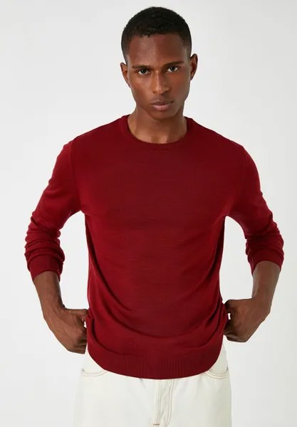 Вязаный джемпер BASIC CREW NECK LONG SLEEVE Koton, цвет bordeaux