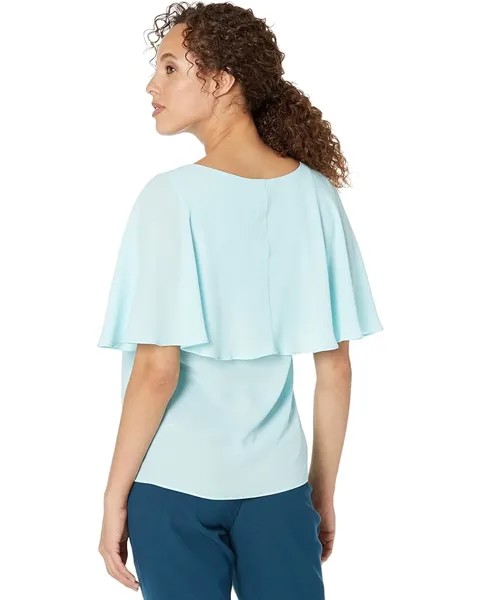 Топ DKNY Short Sleeve Cape Top, цвет Celadon