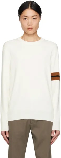 Белый полосатый свитер Zegna