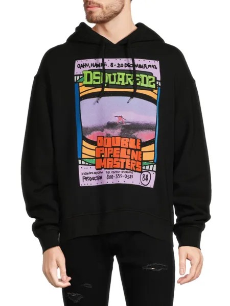 Толстовка с рисунком для серфинга Dsquared2, черный