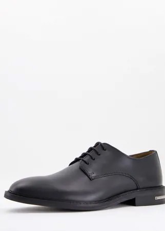 Черные кожаные туфли дерби Walk London Oliver-Черный цвет