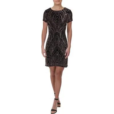 Jump Apparel Женское черное металлическое мини-вечернее коктейльное платье S BHFO 8482