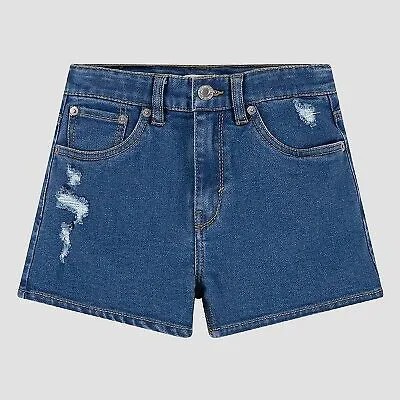 Джинсовые шорты Levis Mini Mom для девочек — синий 7