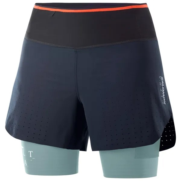 Шорты для бега Salomon Women's S/Lab Utra François D'Haene 2in1 Shorts, цвет Night Sky/Cameo Blue
