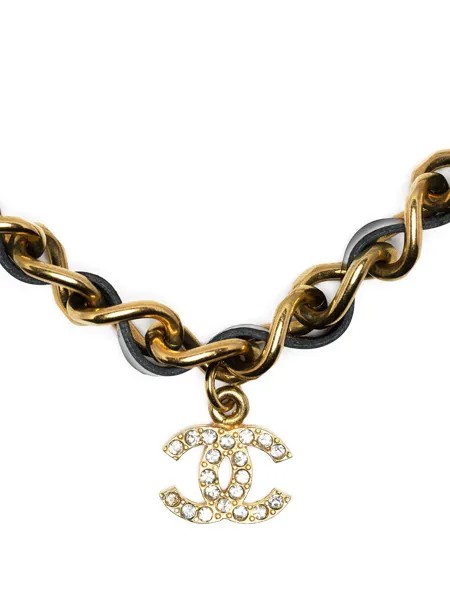 Chanel Pre-Owned колье 1995-го года со стразами и логотипом CC