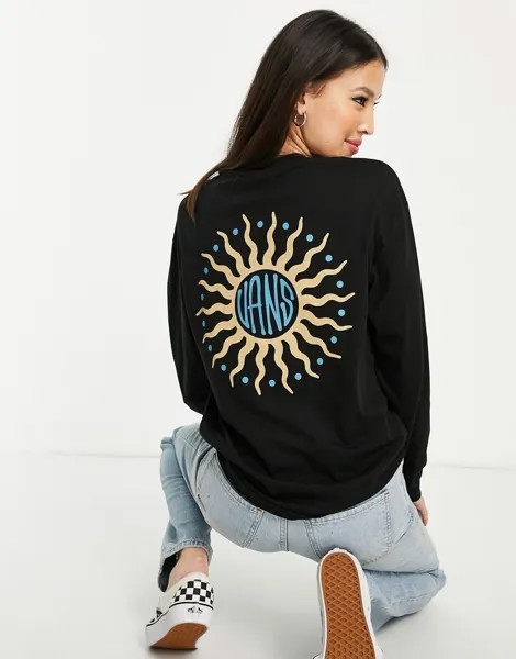 Черный лонгслив Vans Happy Daze