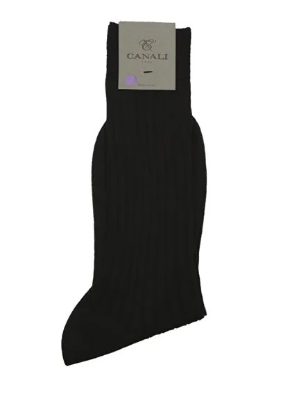 Черные мужские носки в рубчик Canali