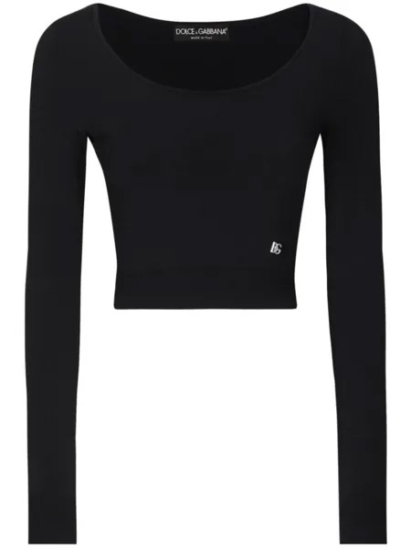 Dolce & Gabbana топ в рубчик, черный