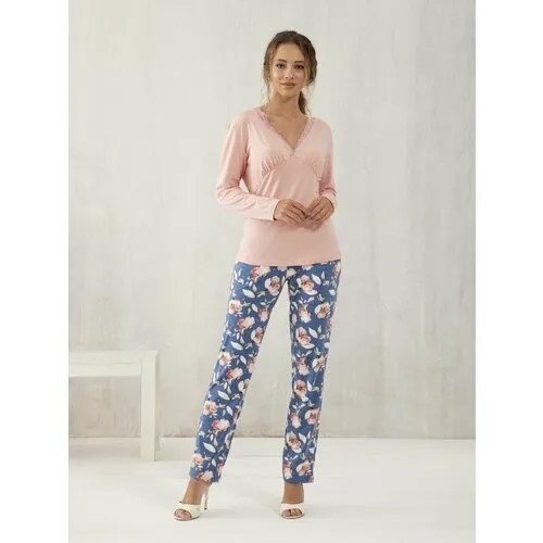 Пижама Relax Mode, размер 54/56, розовый, голубой