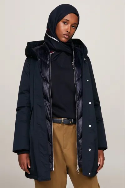 Стеганая парка с капюшоном Tommy Hilfiger, синий