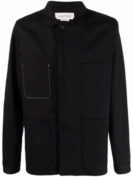 Alexander McQueen рубашка с логотипом, черный