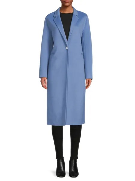 Пальто из смесовой шерсти Elie Tahari, синий