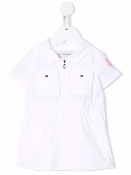 Moncler Enfant logo-patch zip-up shirt dress