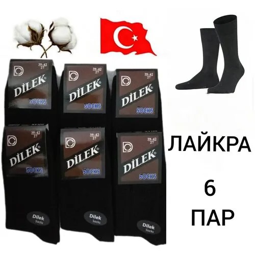 Мужские носки DILEK Socks, 6 пар, размер 39-42, черный