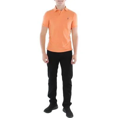 Мужская оранжевая рубашка-поло с сетчатым воротником Polo Ralph Lauren XS BHFO 7003