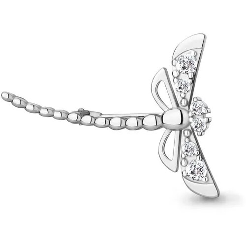 Серебряная брошь Aquamarine А77400А с фианитом