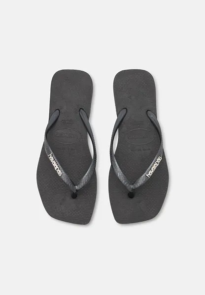 Шлепанцы SQUARE LOGO METALLIC Havaianas, цвет black/silver