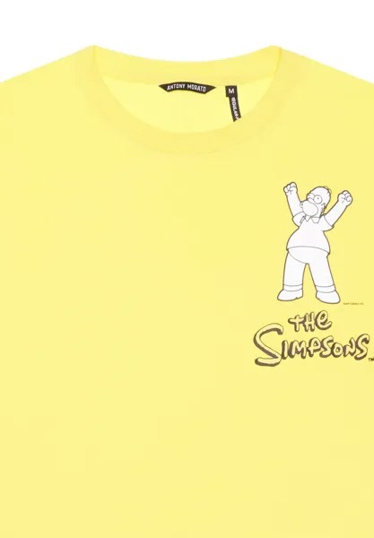 Футболка с принтом Homer Simpson Regular Fit In With Matt Injection Antony Morato, желтыйный