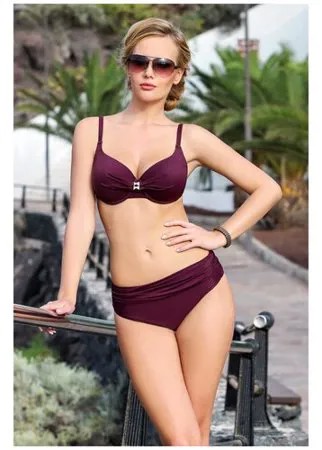 Ewlon Однотонный купальник с эффектом push-up, черный, 46F