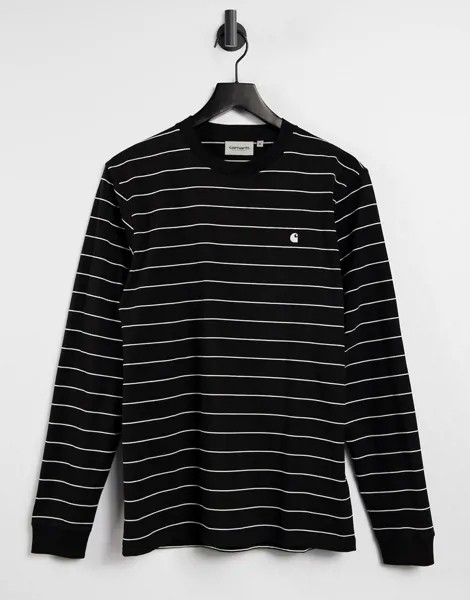 Черный лонгслив в полоску Carhartt WIP Denton-Черный цвет