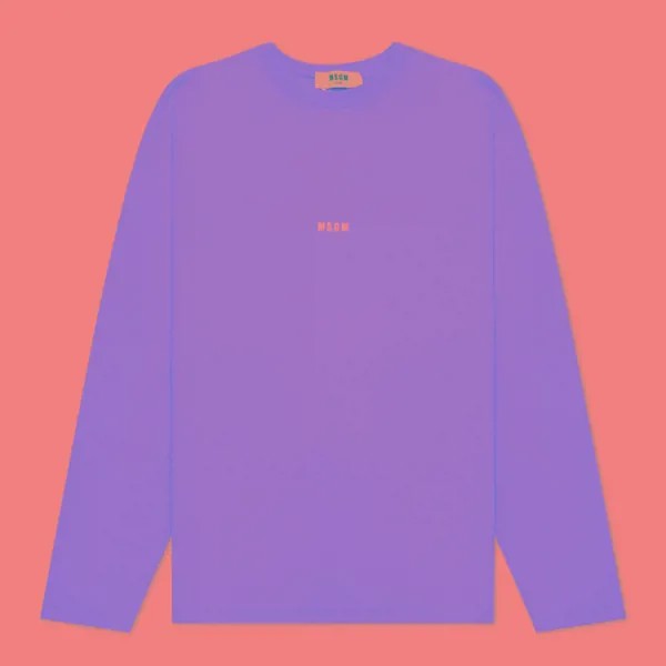 Мужской лонгслив MSGM Classic Micrologo Seasonal розовый, Размер M