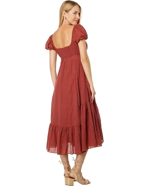 Платье MOON RIVER Maxi Dress with Close Button Details, ржавый